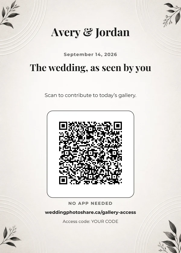 Editorial Wedding wedding QR code table-sign template