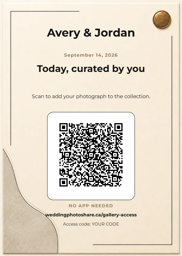 Gallery Label wedding QR code table-sign template
