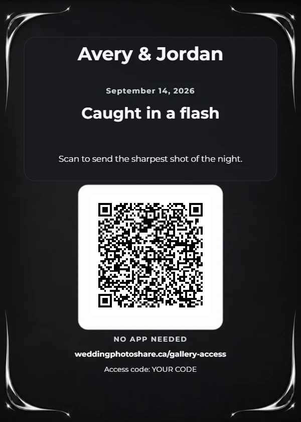 Chrome Hearts wedding QR code table-sign template